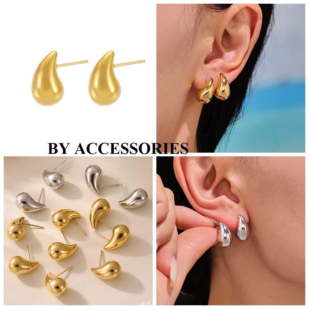 Bông tai nữ titan hình khối giọt nước mạ vàng 18K không gỉ WE2529 BY ACCESSORIES