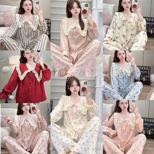 Bộ Đồ Ngủ Nữ JUSOKA Pijama Mặc Nhà Chất Liệu Đũi Vân Mây Siêu Mềm Mịn Cao Cấp Thoải Mái DU32