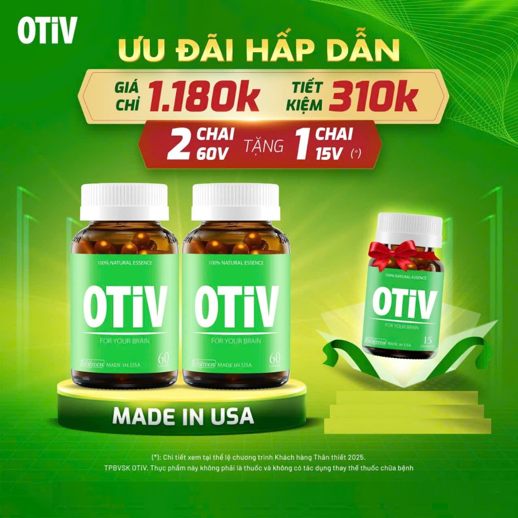 [Chính hãng][Đầy đủ tem tích điểm] Viên uống Bổ não OTIV Hộp 60 Viên và ...