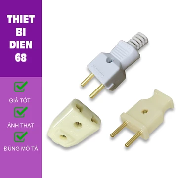 COMBO 2 phích cắm điện chịu tải phích cắm cái âm dẹt cắm nối dài phích cắm mỏng chân đồng tròn lựa chọn
