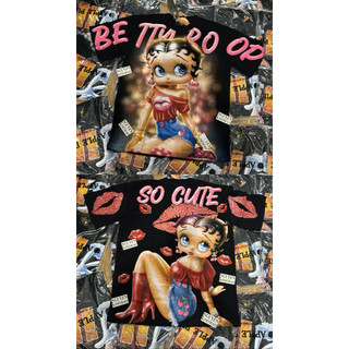 [ẢNH SHOP CHỤP] Áo Phông Betty Bop Cute Hình In Full 2 Mặt