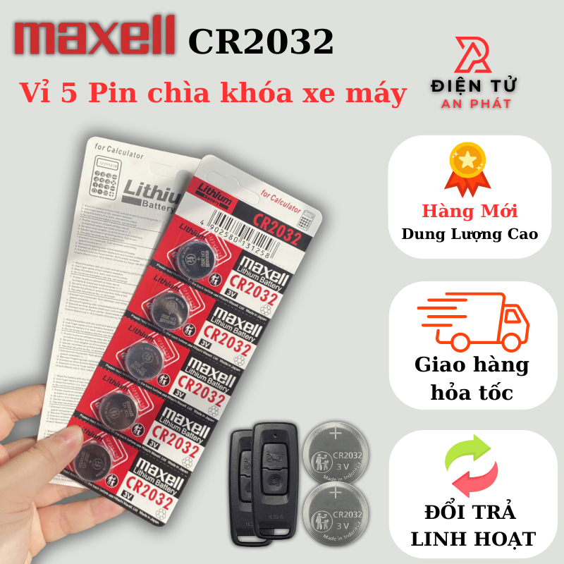 Pin chìa khóa Smartkey xe máy SH,LEAD,VISION,AB,Vario..CR2032 3V Chính Hãng Nhật Bản Độ Bền Cao Dùng