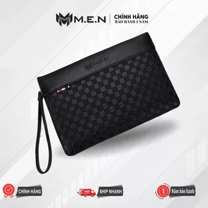 Ví cầm tay nam da cao cấp dạng hộp bảng lớn caro Mờ Màu Trơn KR11 {HÌNH THẬT}