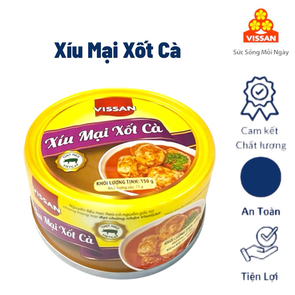 [Combo 5 Hộp] Xíu Mại Xốt Cà Vissan 150g Chính Hãng Date 2029, HSD 36 Tháng, Ăn Liền Tiện Lợi