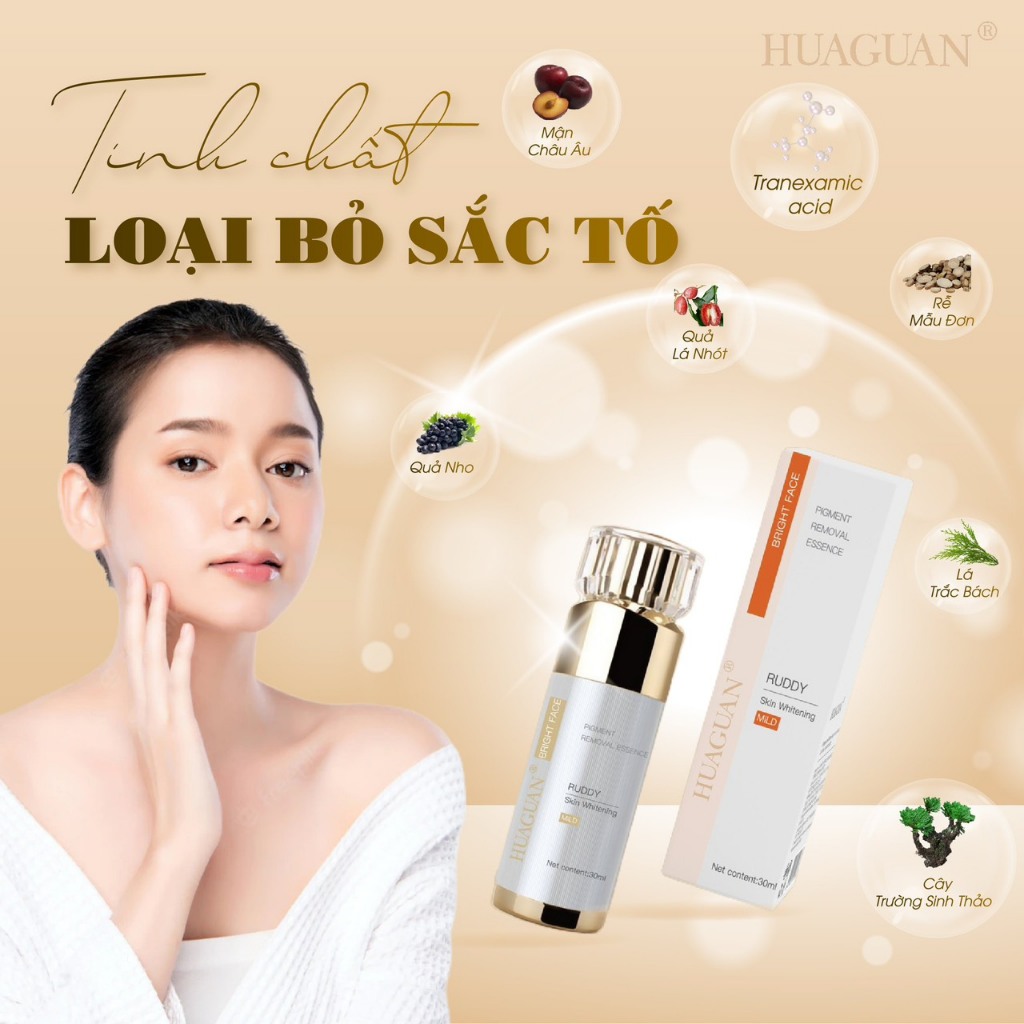 Tinh Chất Loại Bỏ Sắc Tố Huaguan dưỡng trắng bật tone 30ml - Huaguan Pigment Removal Essence