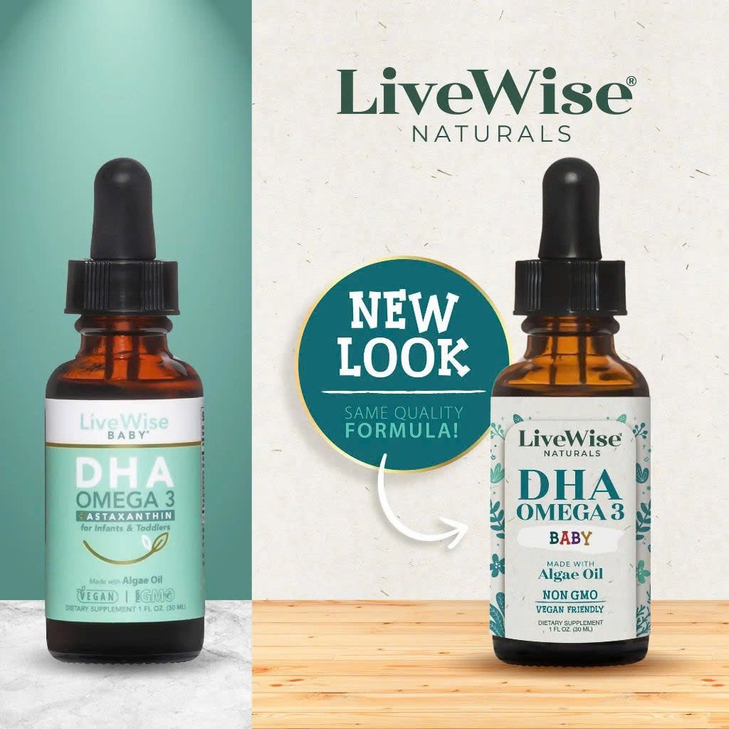 Bộ đôi DHA và D3K2  của hãng LIVEWISE cung cấp d3k2 và dha cho bé từ sơ sinh đến 2 tuổi, lọ 30ml