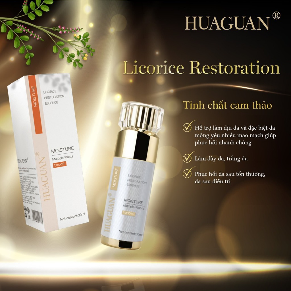 Tinh Chất Cam Thảo Chính Hãng Huaguan, làm dịu da, cân bằng độ ẩm 30ml - Huaguan Licorice Restoration Essence