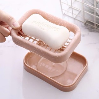 [Ráo nước] Khay nhựa đựng xà bông hình chữ nhật, có ngăn ráo nước - tiện dụng, đa năng
