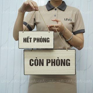 Bảng gỗ treo thông báo 2 mặt Còn Phòng / Hết Phòng trang trí khách sạn BG73