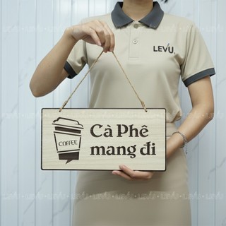 Bảng gỗ treo quầy Cà Phê mang đi trang trí tiệm cafe phong cách mộc mạc BG75