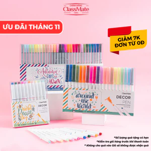 Combo 3 Bộ Bút Brush Đa Năng, Bút Decor Pen CLASSMATE Nhiều Đầu Ngòi Viết Calligraphy, Trang Trí Sổ, Take Note, Bullet