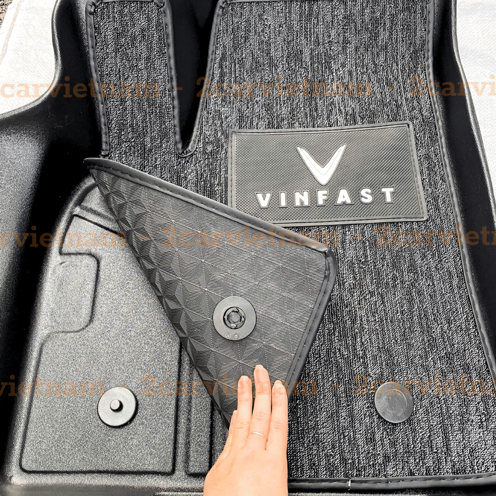 Thảm lót sàn NHỰA 5D Tràn viền kèm rối xe Vinfast Limo Green / MPV 7, Limogreen / MPV7- Dễ vệ sinh, chống nước