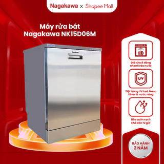 Máy rửa bát 15 bộ Nagakawa NK15D06M, diệt khuẩn UV Led, Nano Silver, bảo hành 2 năm