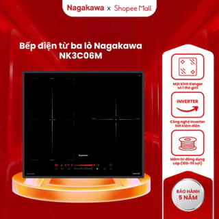 Bếp từ 3 lò Nagakawa UltraSlim NK3C06M, made in Malaysia, bảo hành 5 năm