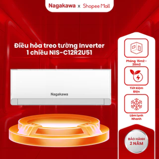 Điều hòa Inverter 1 chiều Nagakawa NIS-C09R2U51/NIS-C12R2U51, làm lạnh nhanh, tiết kiệm điện, bảo hành 2 năm