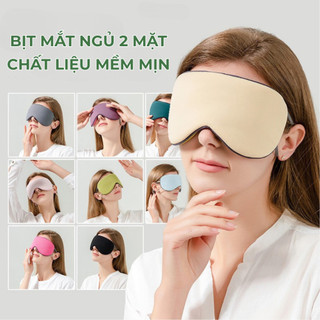 Bịt Mắt Ngủ 2 Mặt Nóng Lạnh Cao Cấp Che Sáng 100% – Mặt Nạ Ngủ Ngon Giảm Mỏi Mắt Sleep Mask Êm Ái