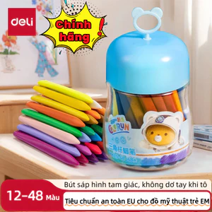 Bút Sáp Màu Hữu Cơ Deli Hình Gấu – An Toàn, Không Dính Tay, Nhiều Màu Cho Bé12/24/36/48 màu