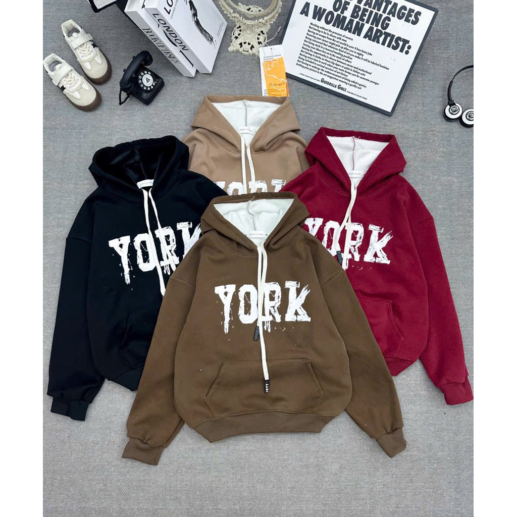 Áo Hoodie Lót Lông Nhung 40-68kg, Chất Dầy Đẹp