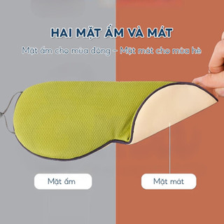 Bịt Mắt Ngủ 2 Mặt Nóng Lạnh Cao Cấp Che Sáng 100% – Mặt Nạ Ngủ Ngon Giảm Mỏi Mắt Sleep Mask Êm Ái