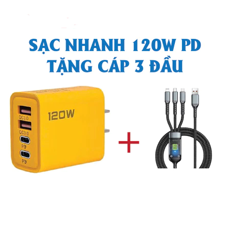 Bộ sạc nhanh PD 120W USB Type C,Củ sạc nhanh 3.1A 4 cổng,Bộ chuyển đổi 3.0 cho điện thoại,samsung