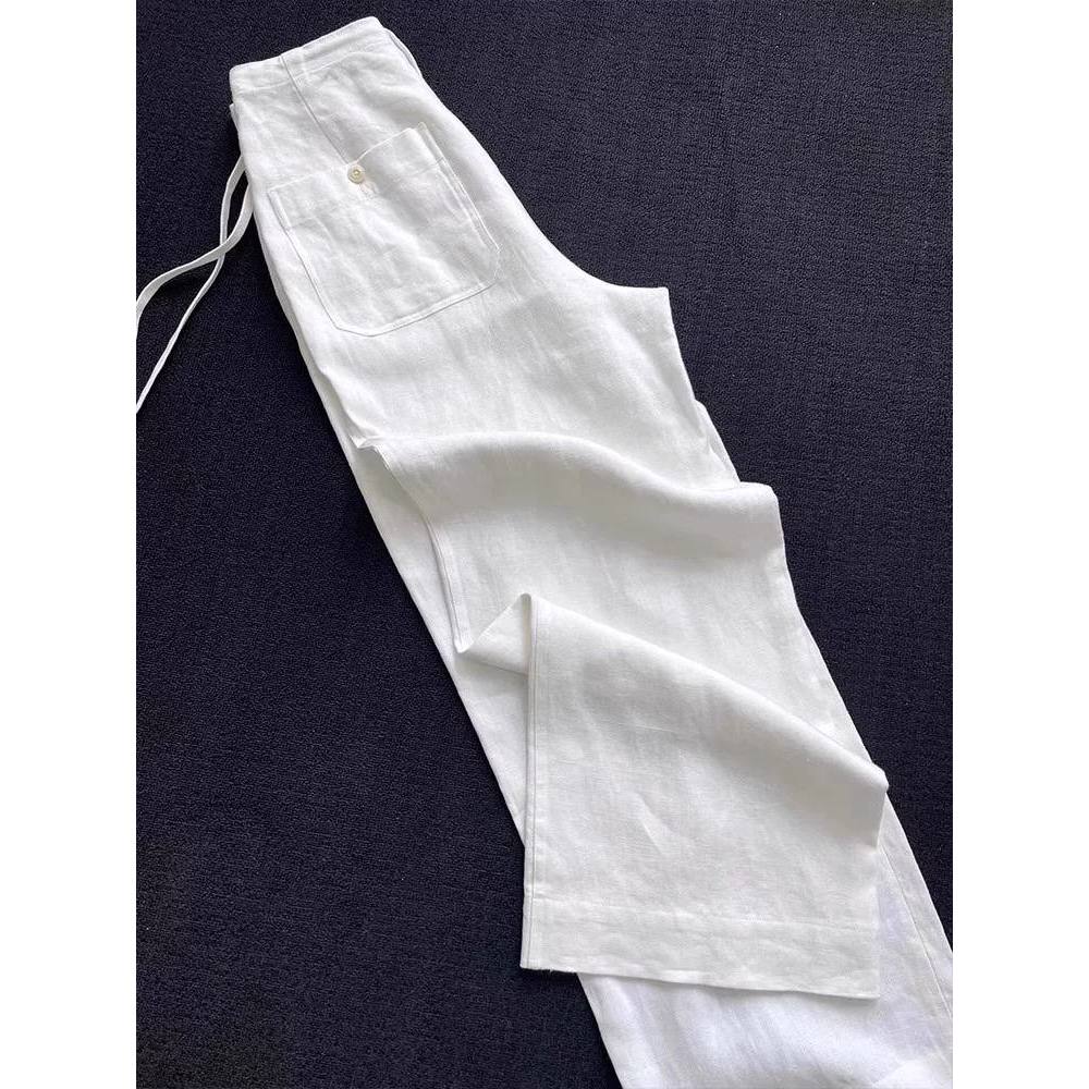 𝗡𝗼𝗿𝗮 - Quần Linen TƯNG  nữa chun dáng xuông