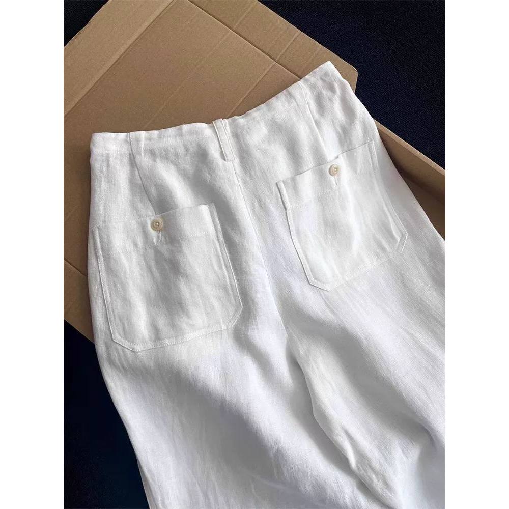 𝗡𝗼𝗿𝗮 - Quần Linen TƯNG  nữa chun dáng xuông