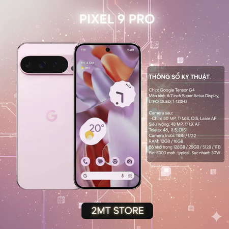 Điện Thoại Google Pixel 9 Pro Quốc Tế Like New Ram 16G Tần Số Quét 120hz Bộ Nhớ 128G/256G
