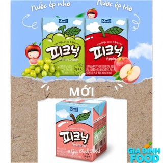 Nước ép trái cây Picnic Hàn Quốc nho và táo hộp 200ml