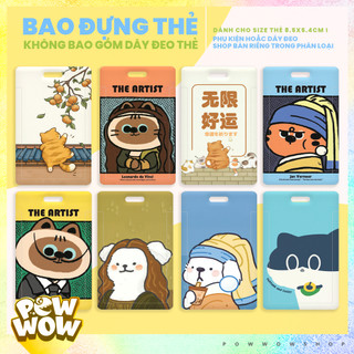 Bao Đựng Thẻ Nhân Viên Nhựa ABS Phong Cách Hoạ Tiết Thú Cưng Mèo Cat Parody Tranh Painting (The Artist)