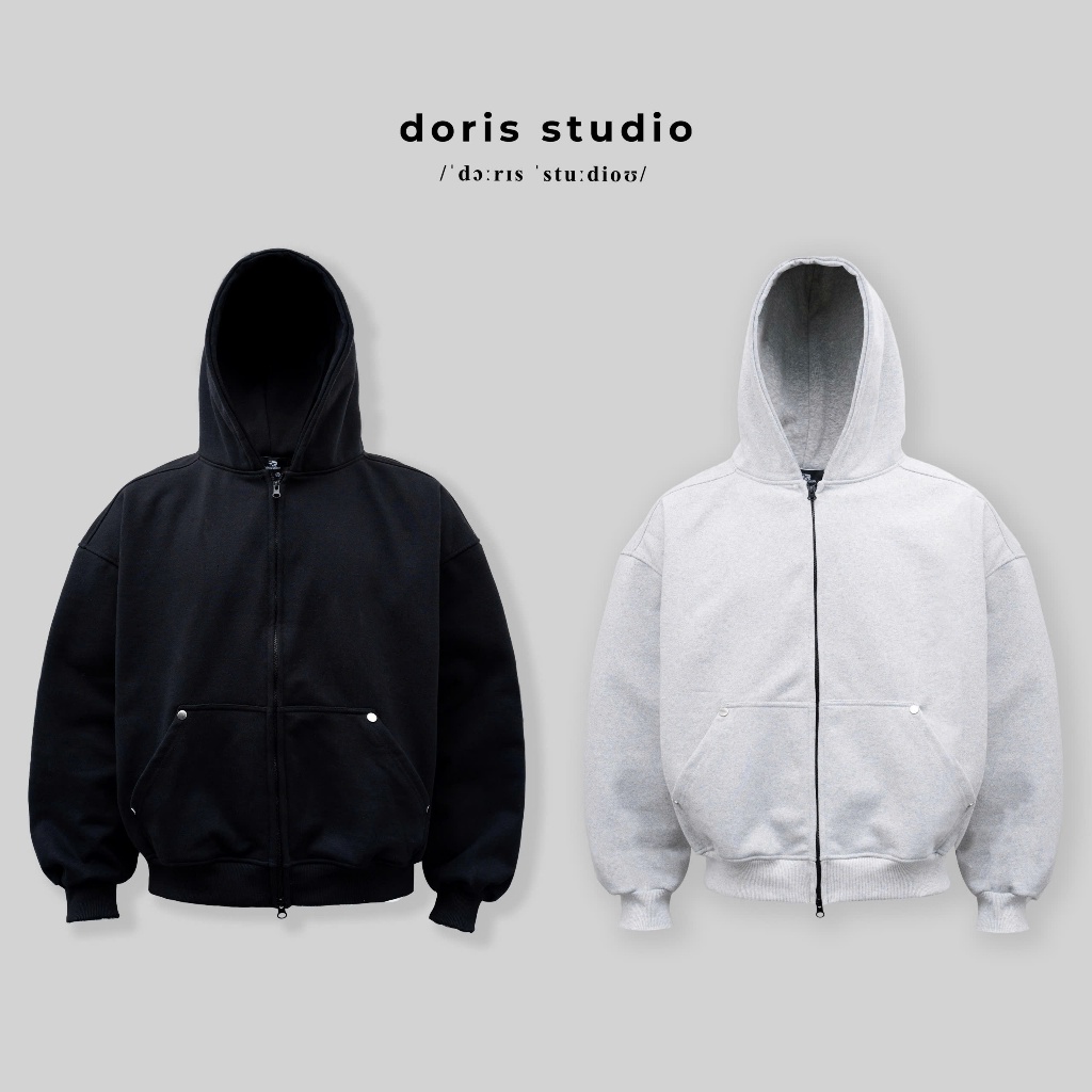 [Deal mở bán] Doris / khoác Zip nỉ trơn Doris basic vải chân cua CVC ...
