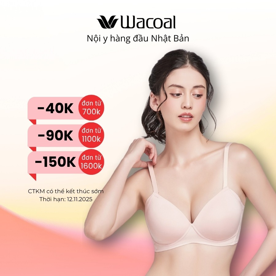 Áo lót Wacoal IYIB5169 không gọng, mút mỏng dưới 1cm thoải mái không đường may - YIB5169