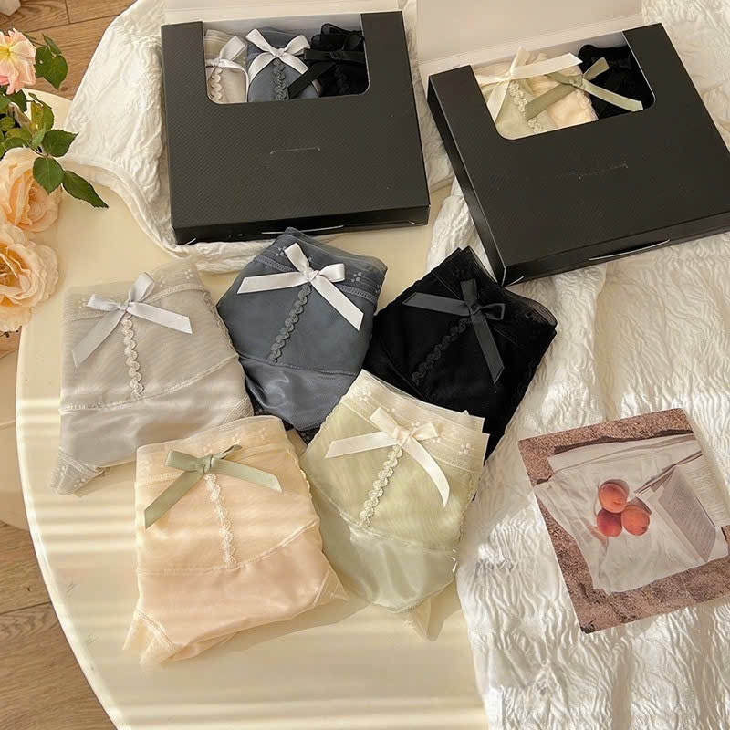 Quần lót lụa satin Lalaly L22  phối ren quần chíp nữ cao cấp, đáy lót kháng khuẩn an toàn