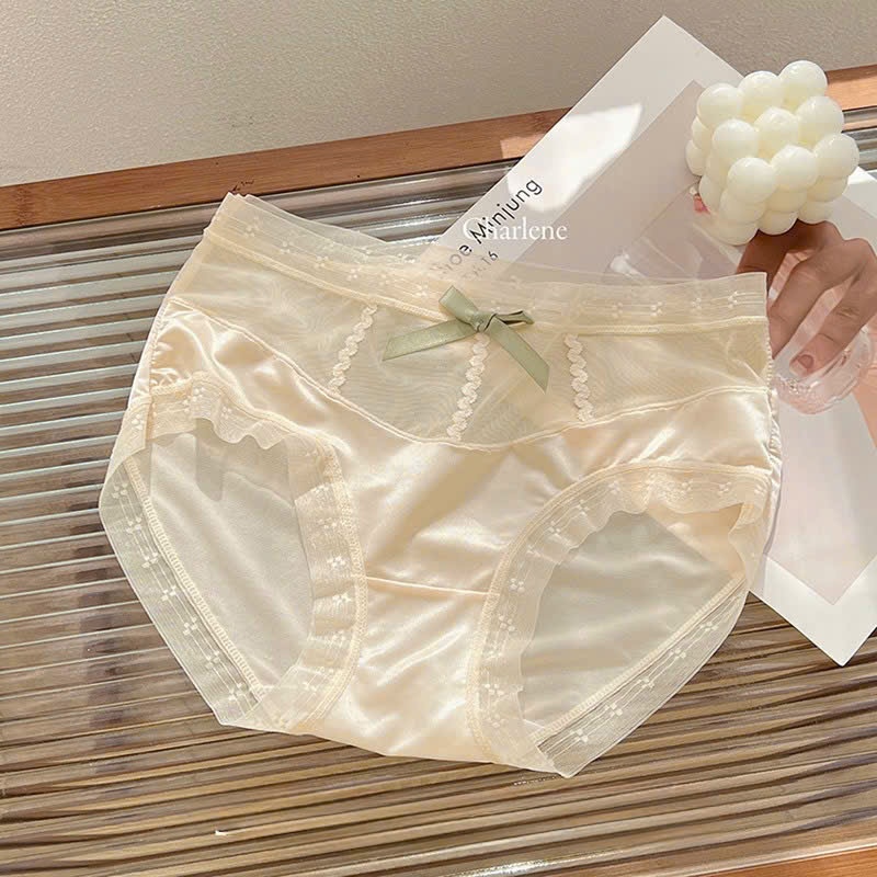 Quần lót lụa satin Lalaly L22  phối ren quần chíp nữ cao cấp, đáy lót kháng khuẩn an toàn