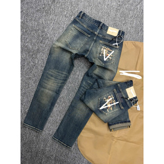 Quần jean nam wash sáng form slim fit cao cấp – phối họa tiết sau túi – phong cách streetwear cá tính