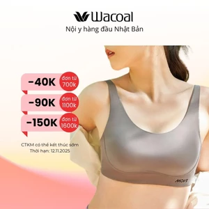 Áo lót thể thao nữ Wacoal IIB5497 không viền, dây vai điều chỉnh bra tập gym, yoga - IIB5497