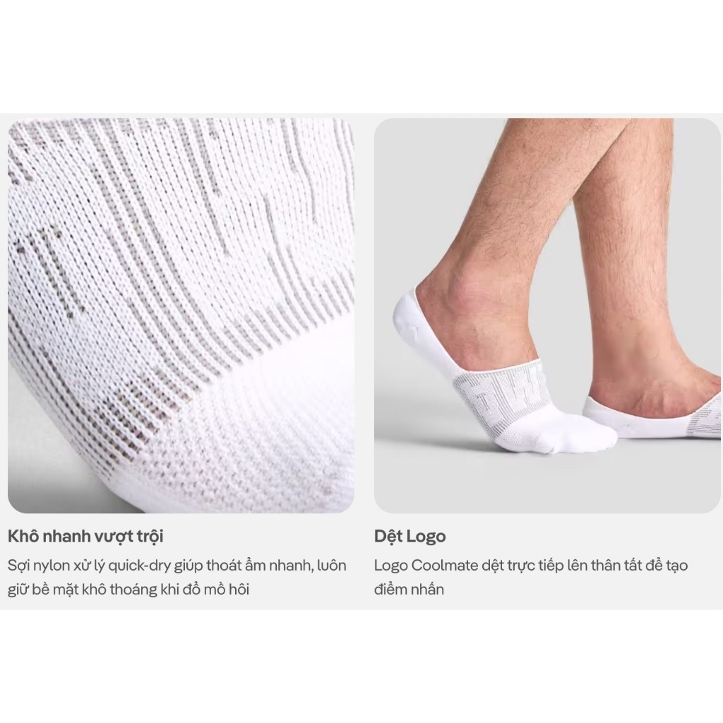 [MUA 2 GIẢM 5%]Tất Lười Nam Coolmate thoáng khí chống tuột