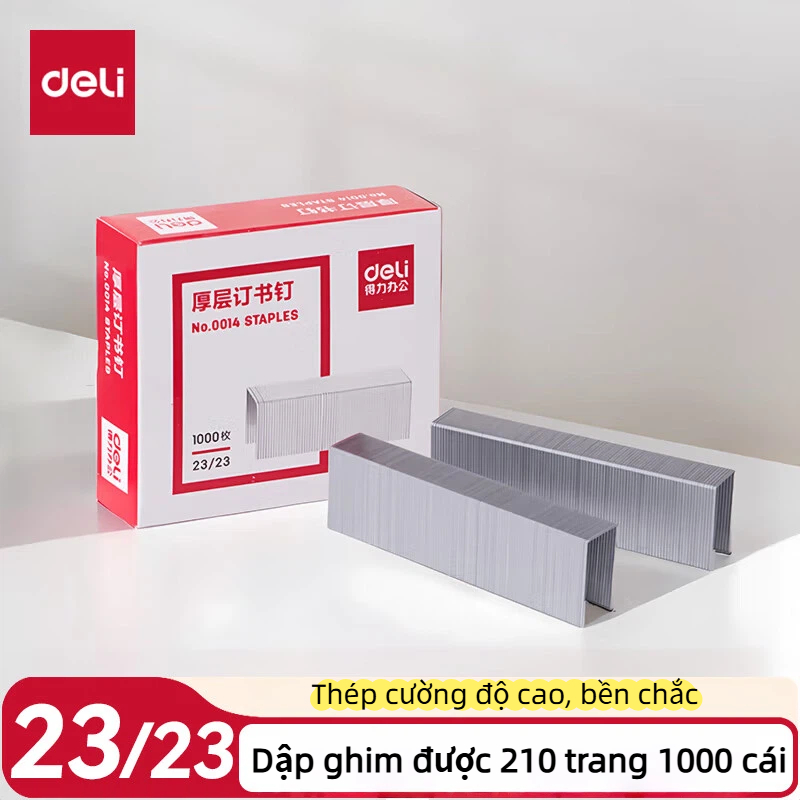 Đạn Ghim Cỡ Đại Deli 23/23 – Chuyên Dùng Văn Phòng, Dập Ghim Lớn, Kẹp 210–240 Tờ A4