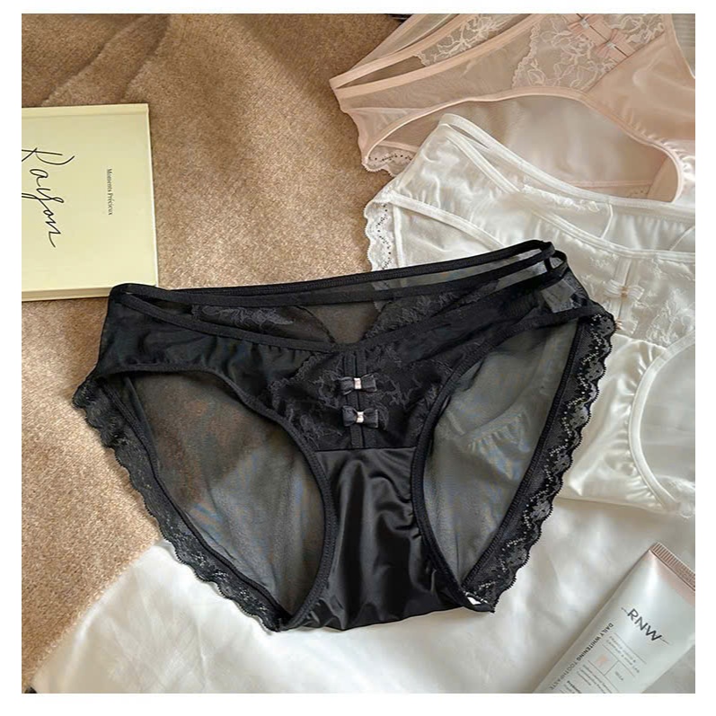 Quần lót lụa satin phối ren mềm mịn quyến rũ Lalaly L25, quần lót nữ cao cấp mềm mại, mỏng nhẹ