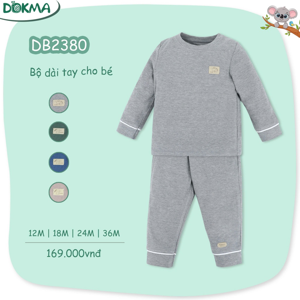 (9-13kg, 9-36M) Bộ Nỉ Vừa Dài Tay Dokma Cho Bé DB1298 DB2383 DB2380