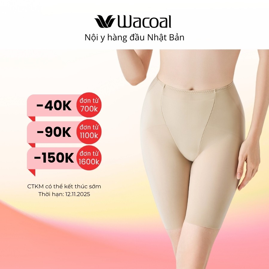 Quần gen Wacoal Wing IKQ2720 gen vừa, ống quần giữa đùi, định hình eo và đùi và nâng mông - KQ2720