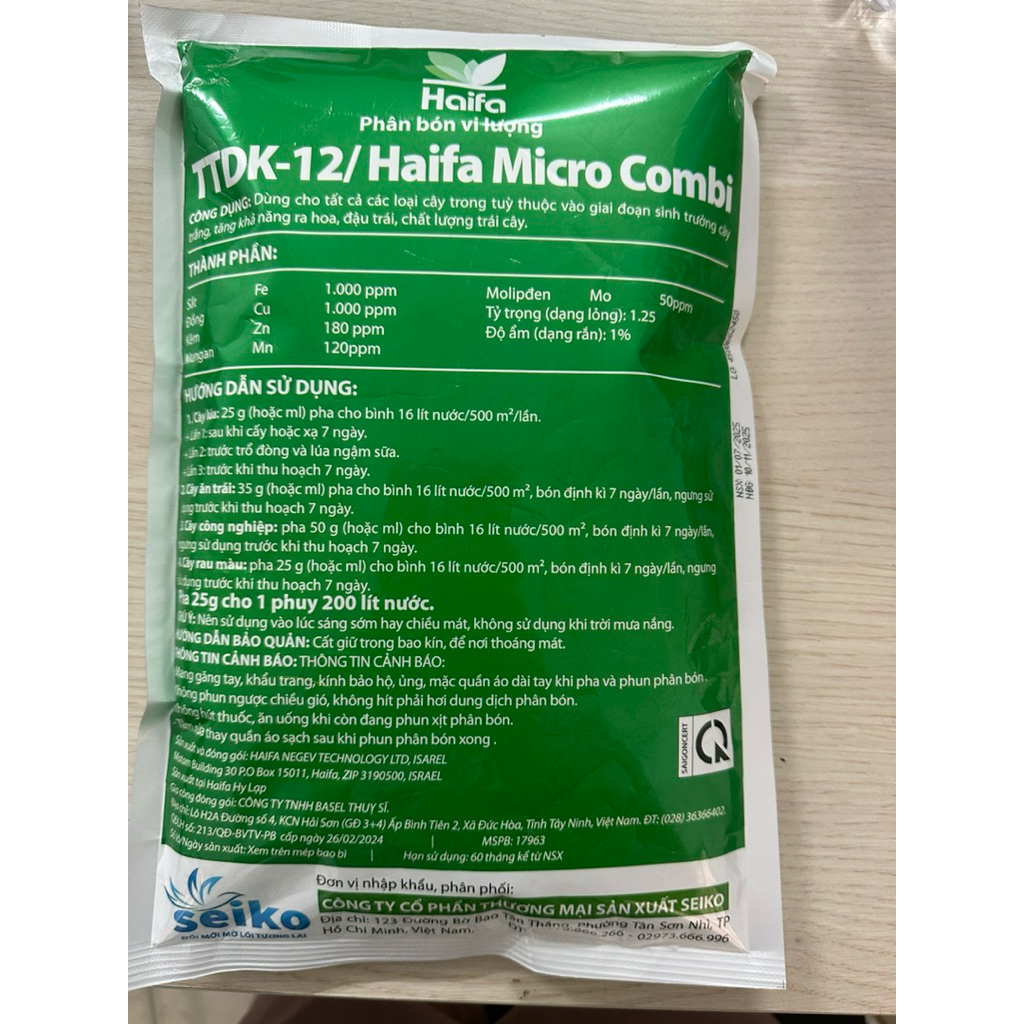 Phân bón lá vi lượng MULTI-MICRO COMB- Haifa Isarel chính hãng 1kg