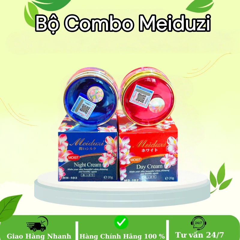[thương Hiệu Nhật Bản] Bộ Kem Dưỡng Da Ngày Và Đêmeiduzi 20g – Dưỡng Ẩm Sâu - Hình ảnh thực tế