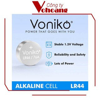 Pin Voniko LR44 / AG13 / A76 Alkaline thương hiệu Mỹ chính hãng, điện áp 1.5V, tương thích mọi thiết bị