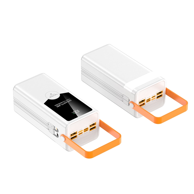 Trạm sạc dự phòng 80.000 dung lượng lớn sạc cục nhanh kèm 4 dây sạc, tích hợp đèn và màn led PKMALL