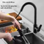 Vòi nước xoay 360 độ, vòi nước bếp cao cấp cho bồn rửa nóng lạnh, lớp phủ bột màu đen.