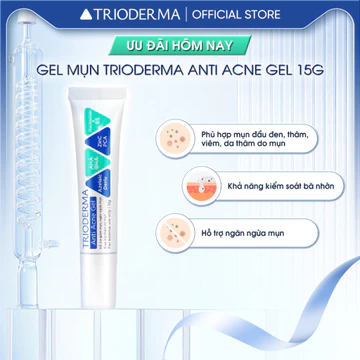Gel chấm mụn Trioderma Anti Acne Gel 15g - Hỗ trợ giảm thâm sau mụn, ngăn ngừa mụn tái phát