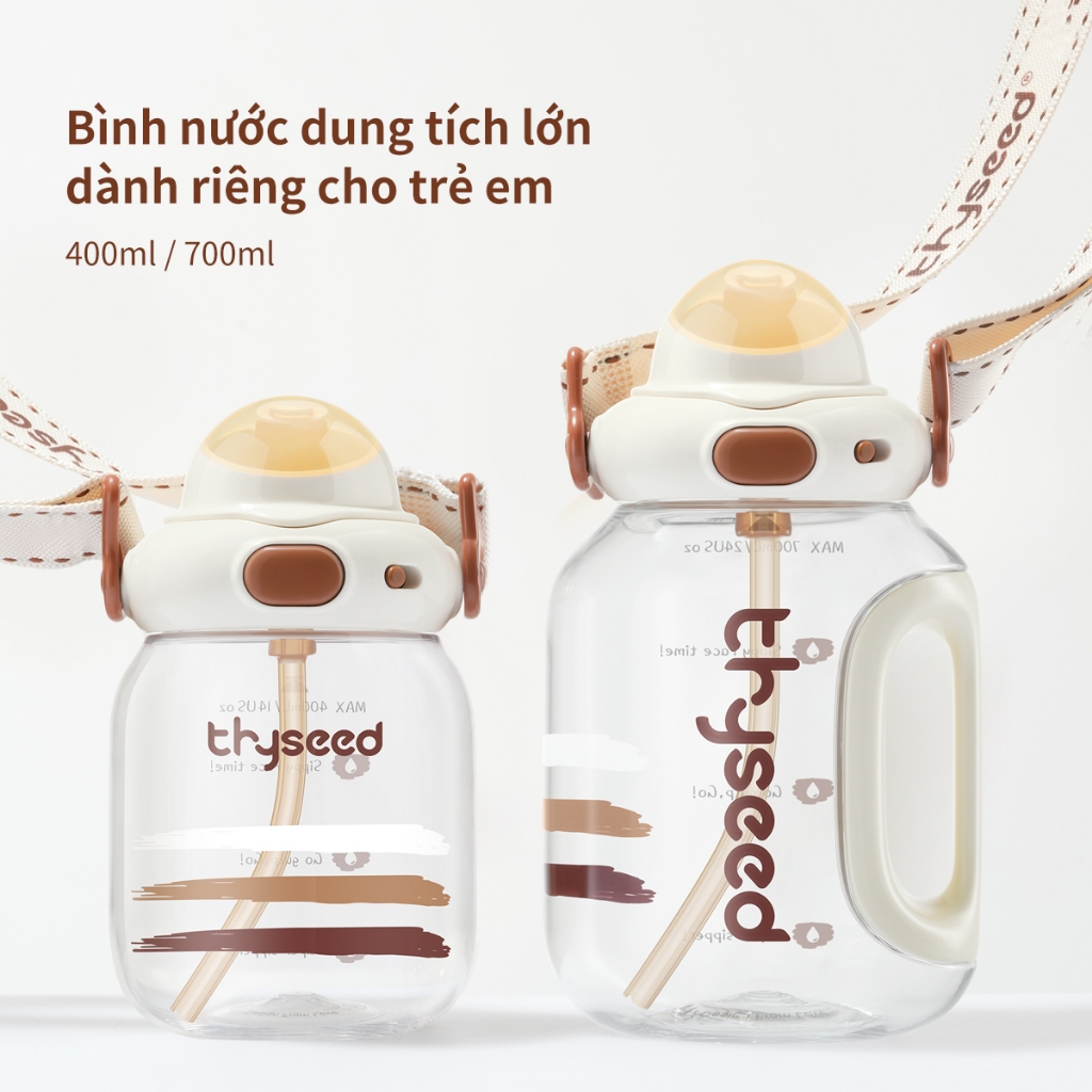 Bình nước dã ngoại cho trẻ em Thyseed Tritan bình đôi dung tích lớn  400ml/700ml chính hãng