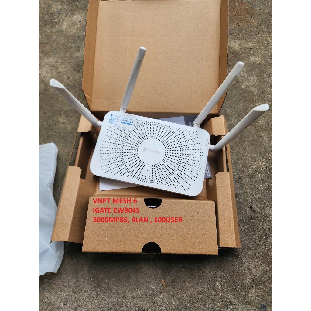 iGate EW304S, WiFi 6 3000mbps ,Mesh Router tốc độ cao, 4 cổng lan, phủ ...