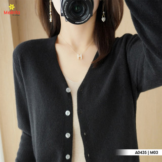 [XẢ KHO GIÁ SỐC] Áo len cardigan nữ, áo len cổ tim dài tay chất len dệt kim mềm mịn co giãn MELINFA VAA0435