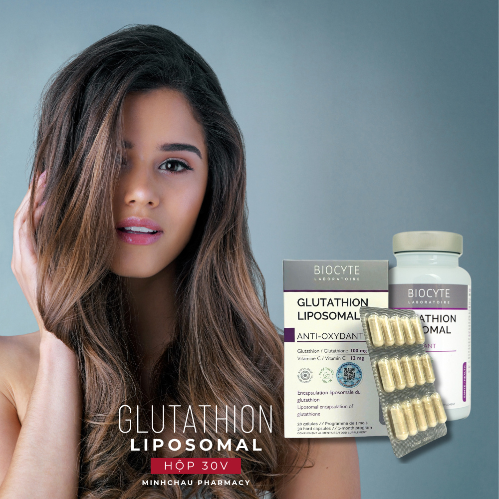 Glutathion Liposomal viên uống bổ sung Glutathione hỗ trợ trắng da, chống oxy hóa - B19 Biocyte Pháp